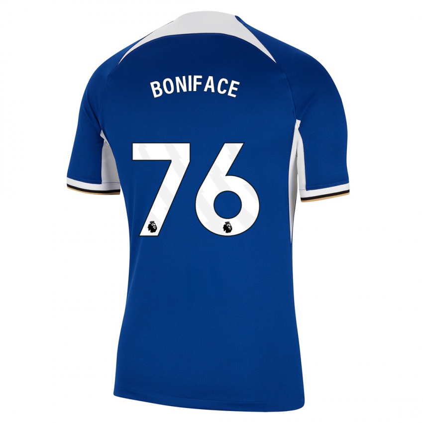Mann Somto Boniface #76 Blå Hjemmetrøye Drakt Trøye 2023/24 Skjorter T-Skjorte
