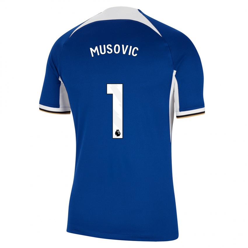 Mann Zecira Musovic #1 Blå Hjemmetrøye Drakt Trøye 2023/24 Skjorter T-Skjorte