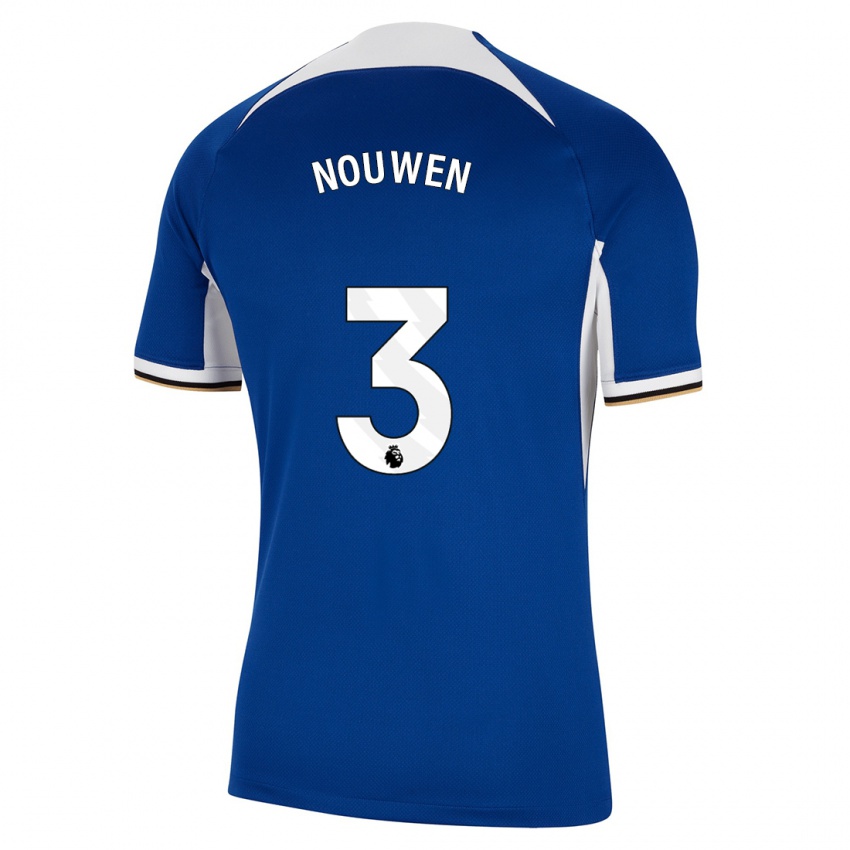 Mann Aniek Nouwen #3 Blå Hjemmetrøye Drakt Trøye 2023/24 Skjorter T-Skjorte