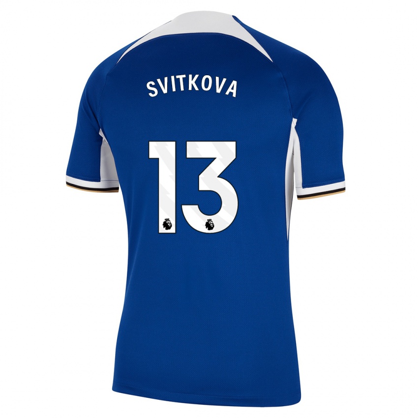 Mann Katerina Svitkova #13 Blå Hjemmetrøye Drakt Trøye 2023/24 Skjorter T-Skjorte