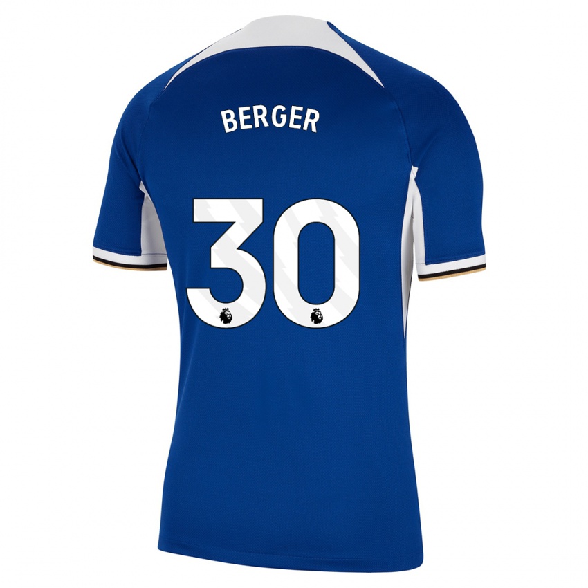 Mann Ann-Katrin Berger #30 Blå Hjemmetrøye Drakt Trøye 2023/24 Skjorter T-Skjorte