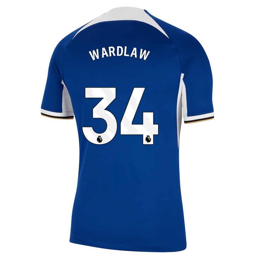 Mann Charlotte Wardlaw #34 Blå Hjemmetrøye Drakt Trøye 2023/24 Skjorter T-Skjorte