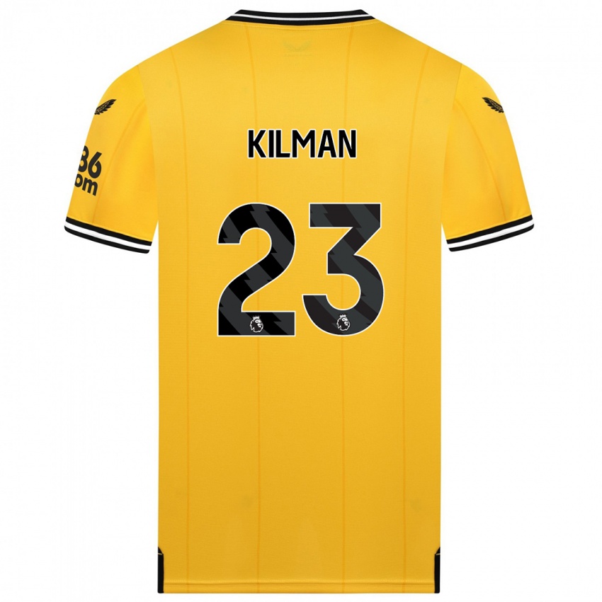 Mann Max Kilman #23 Gul Hjemmetrøye Drakt Trøye 2023/24 Skjorter T-Skjorte