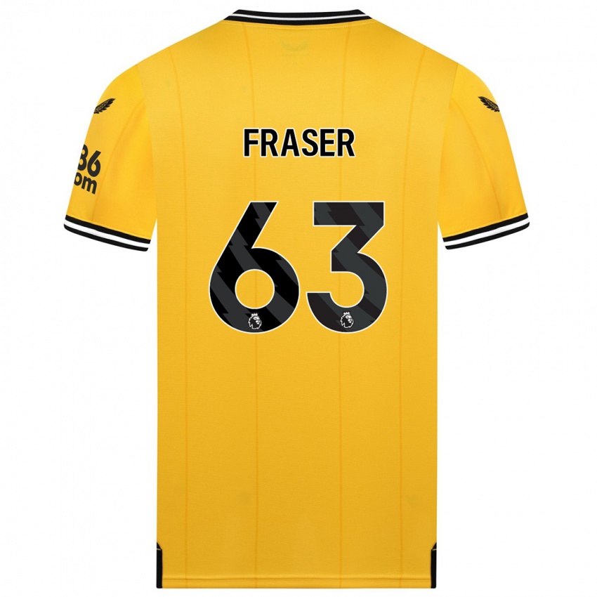 Mann Nathan Fraser #63 Gul Hjemmetrøye Drakt Trøye 2023/24 Skjorter T-Skjorte