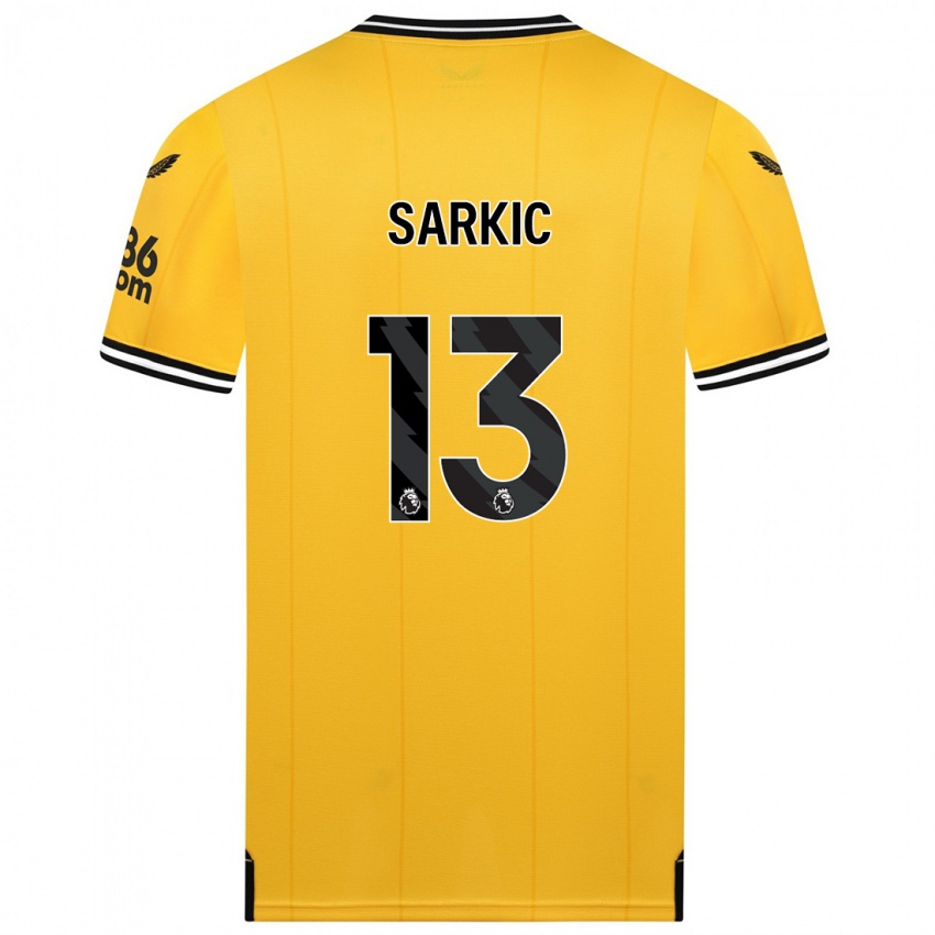 Mann Matija Sarkic #13 Gul Hjemmetrøye Drakt Trøye 2023/24 Skjorter T-Skjorte