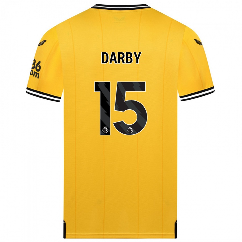 Mann Kelly Darby #15 Gul Hjemmetrøye Drakt Trøye 2023/24 Skjorter T-Skjorte