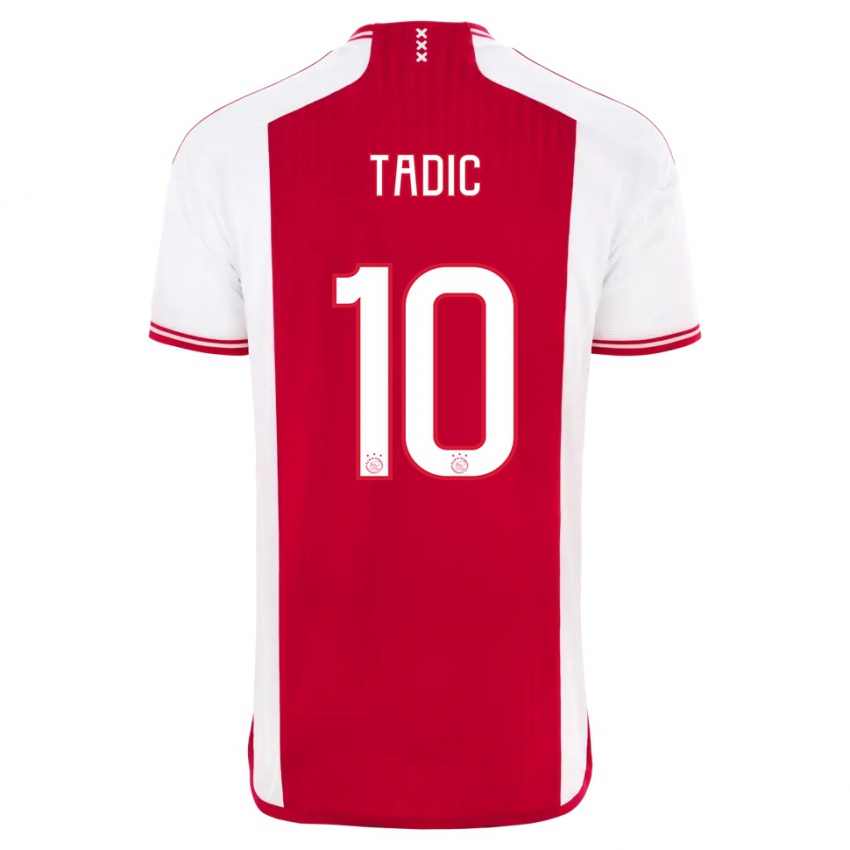 Mann Dusan Tadic #10 Rød Hvit Hjemmetrøye Drakt Trøye 2023/24 Skjorter T-Skjorte