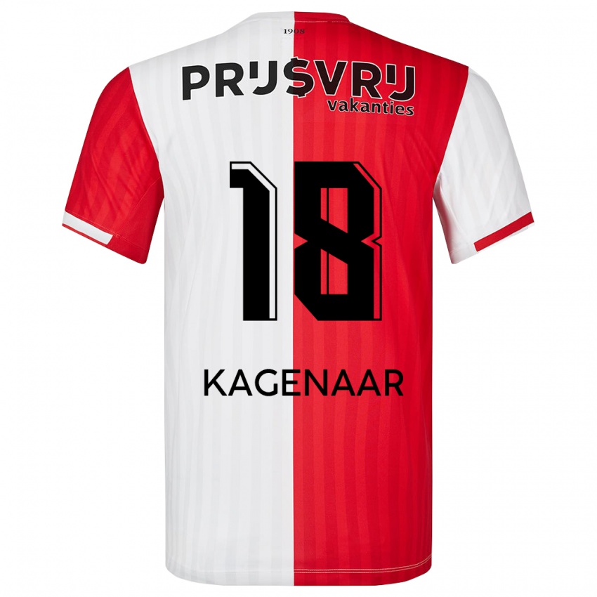 Mann Isa Kagenaar #18 Rød Hvit Hjemmetrøye Drakt Trøye 2023/24 Skjorter T-Skjorte