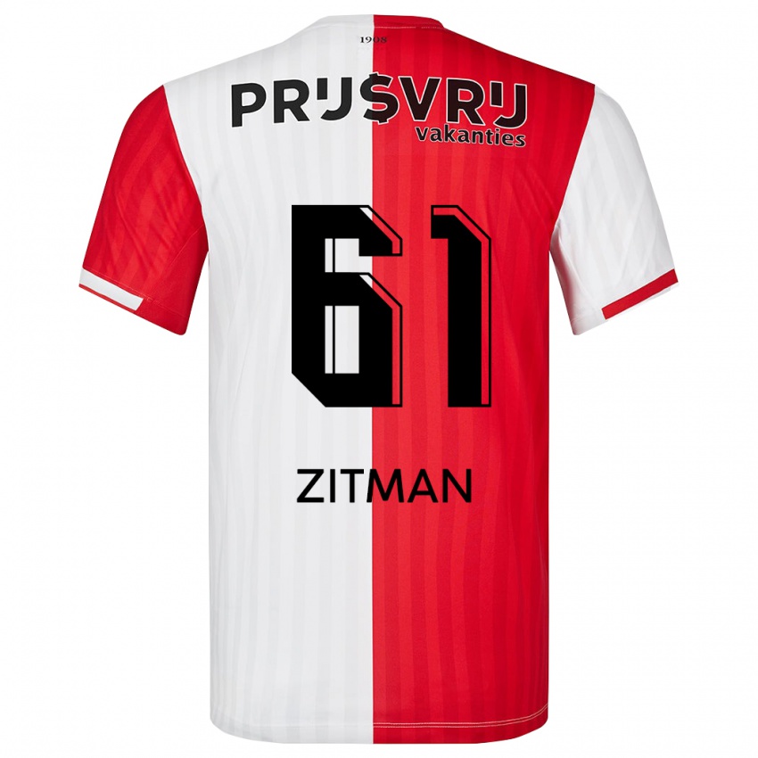 Mann Sven Zitman #61 Rød Hvit Hjemmetrøye Drakt Trøye 2023/24 Skjorter T-Skjorte