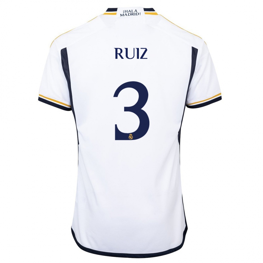 Mann David Ruiz #3 Hvit Hjemmetrøye Drakt Trøye 2023/24 Skjorter T-Skjorte
