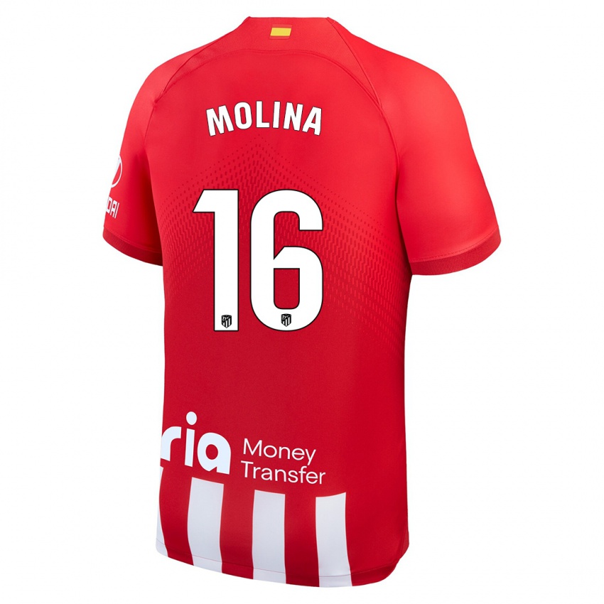 Mann Nahuel Molina #16 Rød Hvit Hjemmetrøye Drakt Trøye 2023/24 Skjorter T-Skjorte