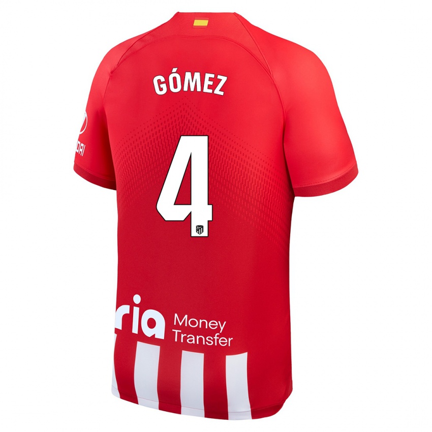 Mann Mariano Gómez #4 Rød Hvit Hjemmetrøye Drakt Trøye 2023/24 Skjorter T-Skjorte