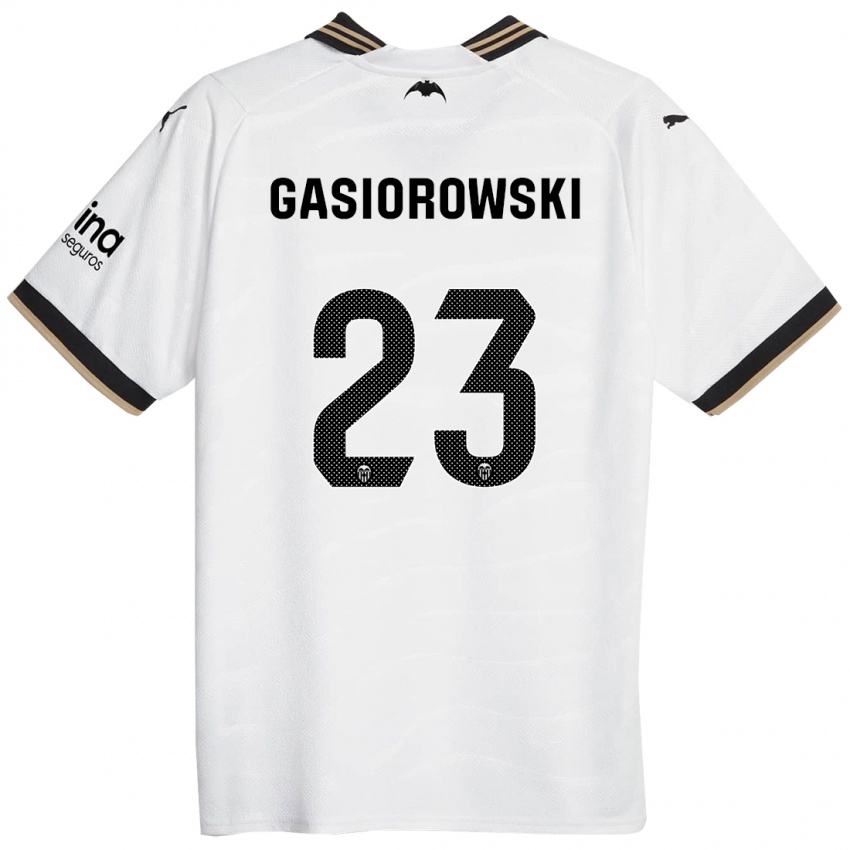 Mann Yarek Gasiorowski #23 Hvit Hjemmetrøye Drakt Trøye 2023/24 Skjorter T-Skjorte