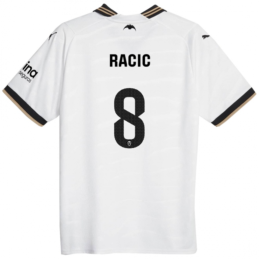 Mann Uros Racic #8 Hvit Hjemmetrøye Drakt Trøye 2023/24 Skjorter T-Skjorte