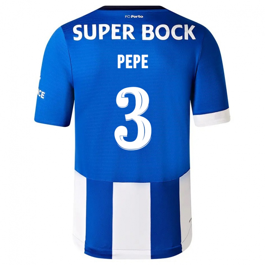 Mann Pepe #3 Blå Hvit Hjemmetrøye Drakt Trøye 2023/24 Skjorter T-Skjorte
