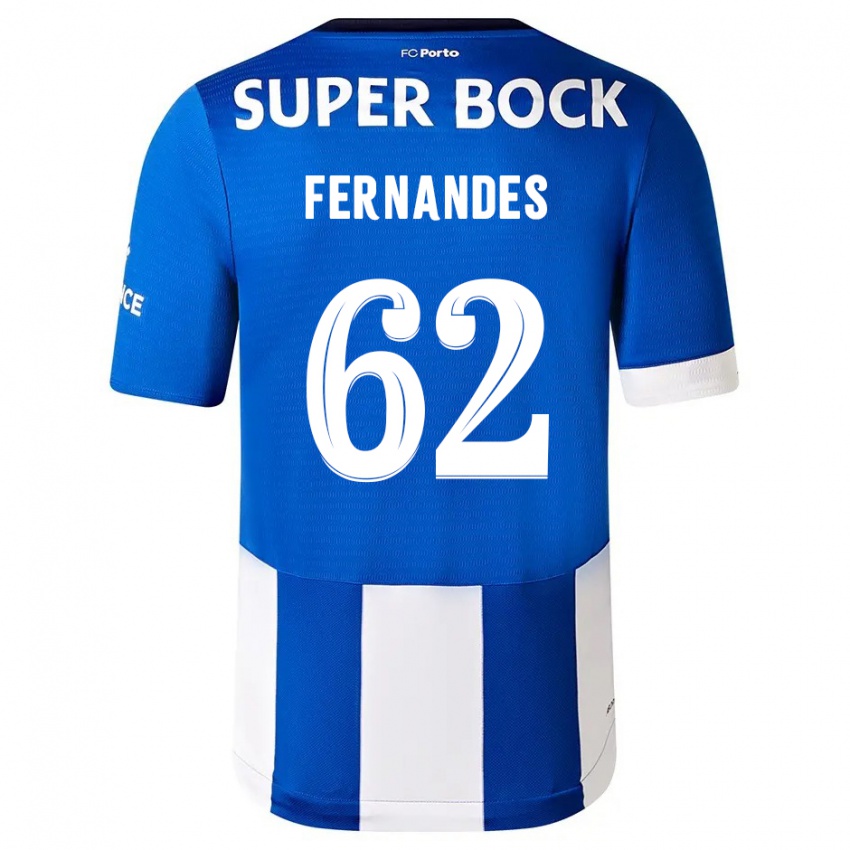 Mann Rodrigo Fernandes #62 Blå Hvit Hjemmetrøye Drakt Trøye 2023/24 Skjorter T-Skjorte
