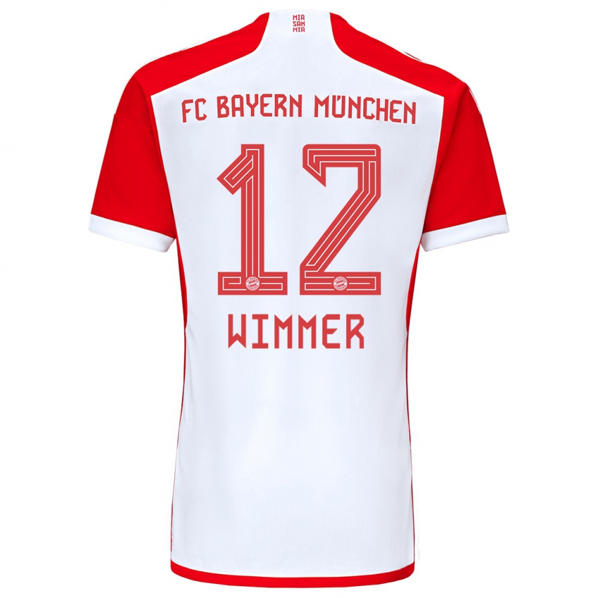Mann Benedikt Wimmer #12 Rød Hvit Hjemmetrøye Drakt Trøye 2023/24 Skjorter T-Skjorte