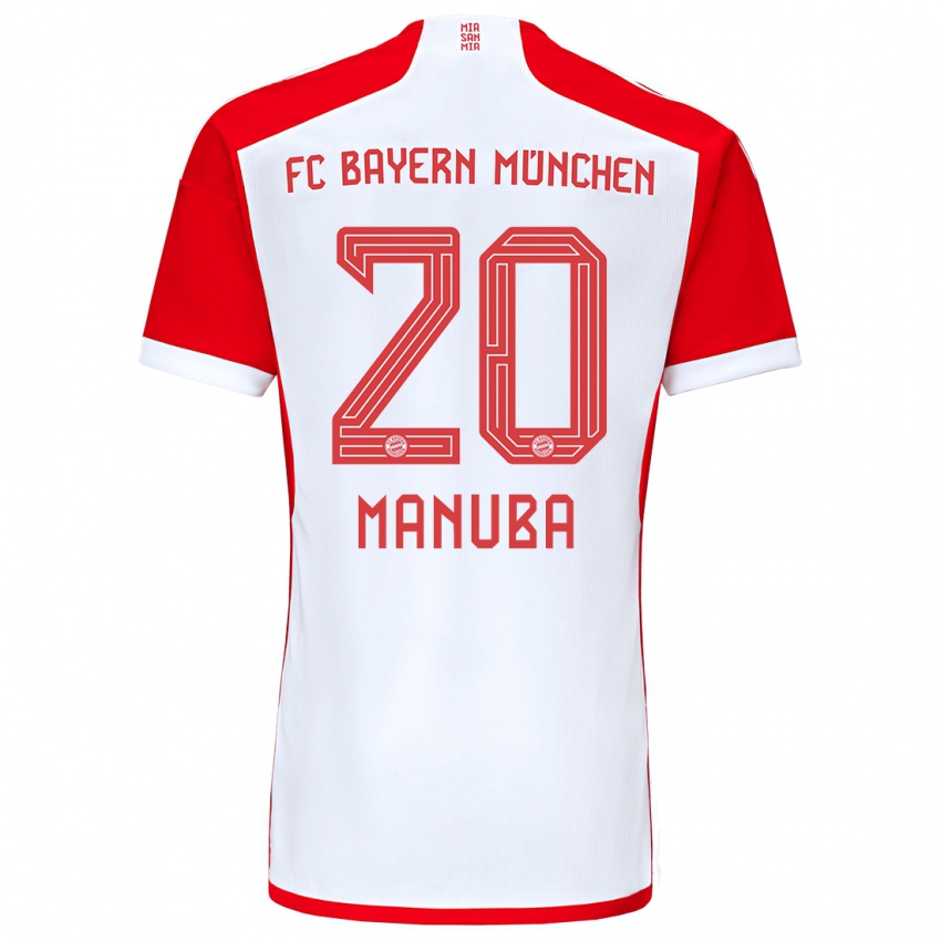 Mann Vincent Manuba #20 Rød Hvit Hjemmetrøye Drakt Trøye 2023/24 Skjorter T-Skjorte