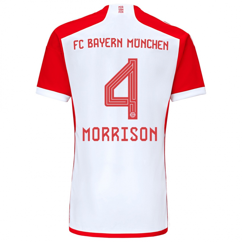 Mann Liam Morrison #4 Rød Hvit Hjemmetrøye Drakt Trøye 2023/24 Skjorter T-Skjorte