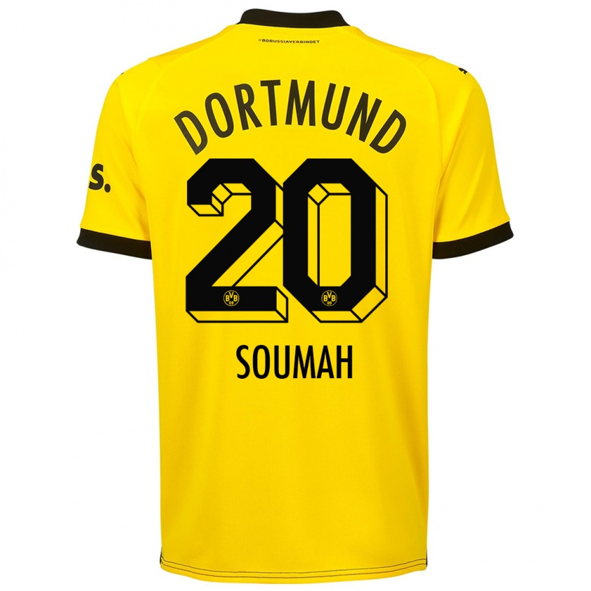 Mann Moussa Soumah #20 Gul Hjemmetrøye Drakt Trøye 2023/24 Skjorter T-Skjorte