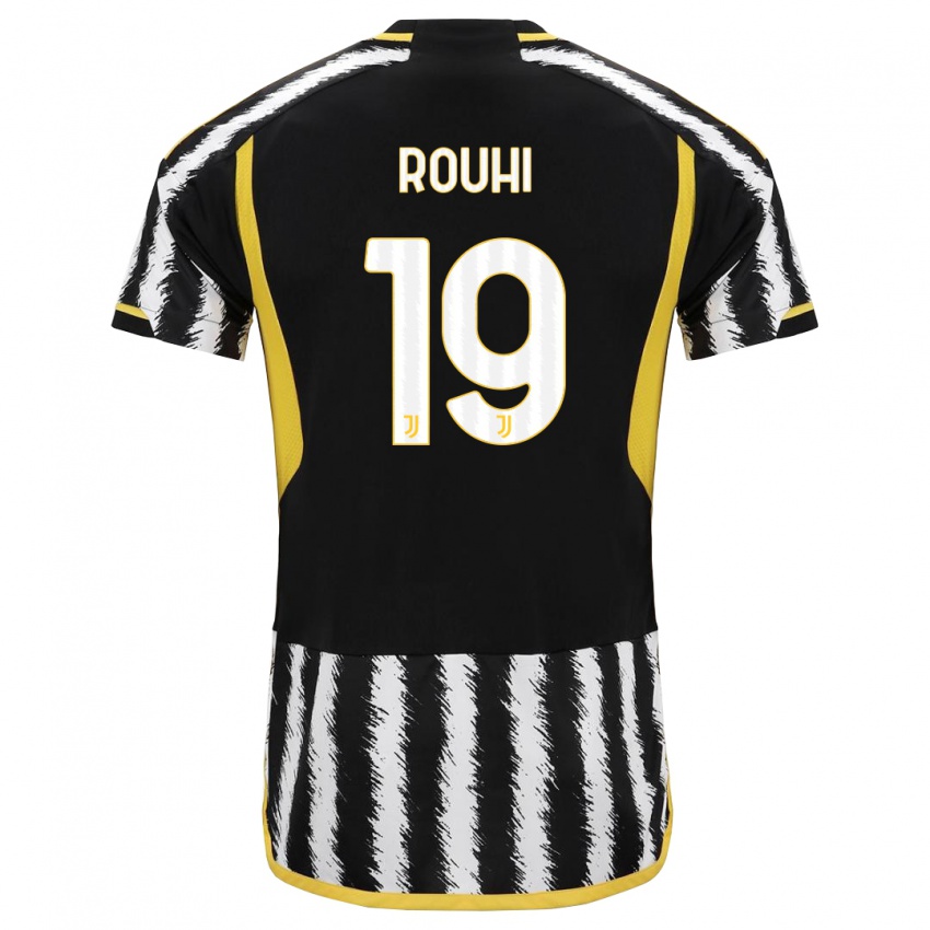Mann Jonas Rouhi #19 Svart Hvit Hjemmetrøye Drakt Trøye 2023/24 Skjorter T-Skjorte