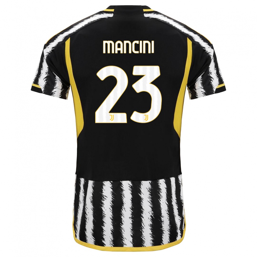 Mann Tommaso Mancini #23 Svart Hvit Hjemmetrøye Drakt Trøye 2023/24 Skjorter T-Skjorte