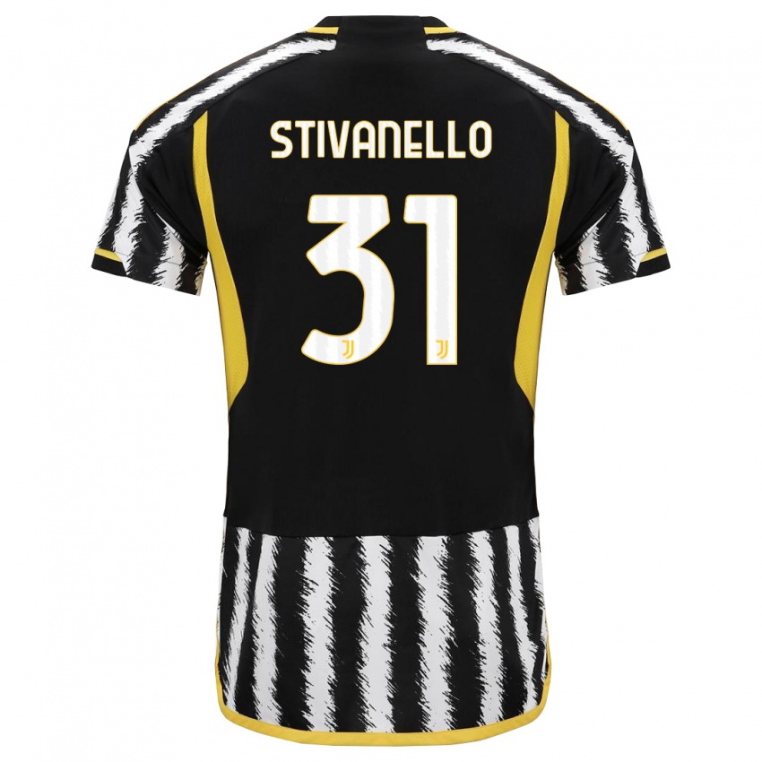 Mann Riccardo Stivanello #31 Svart Hvit Hjemmetrøye Drakt Trøye 2023/24 Skjorter T-Skjorte