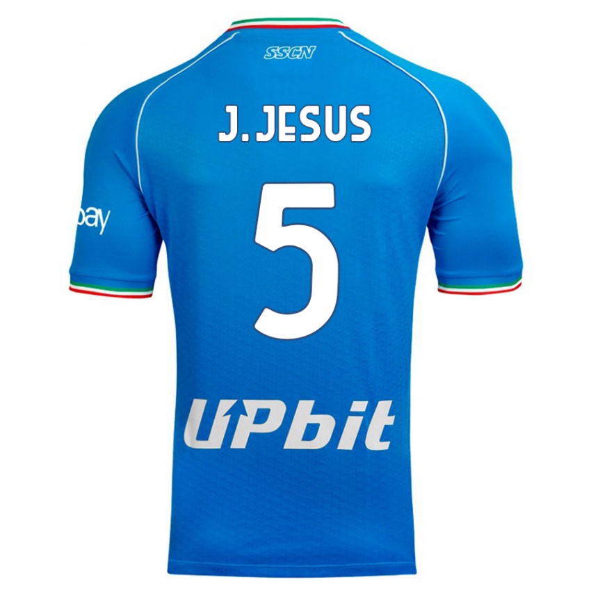 Mann Juan Jesus #5 Himmelblå Hjemmetrøye Drakt Trøye 2023/24 Skjorter T-Skjorte