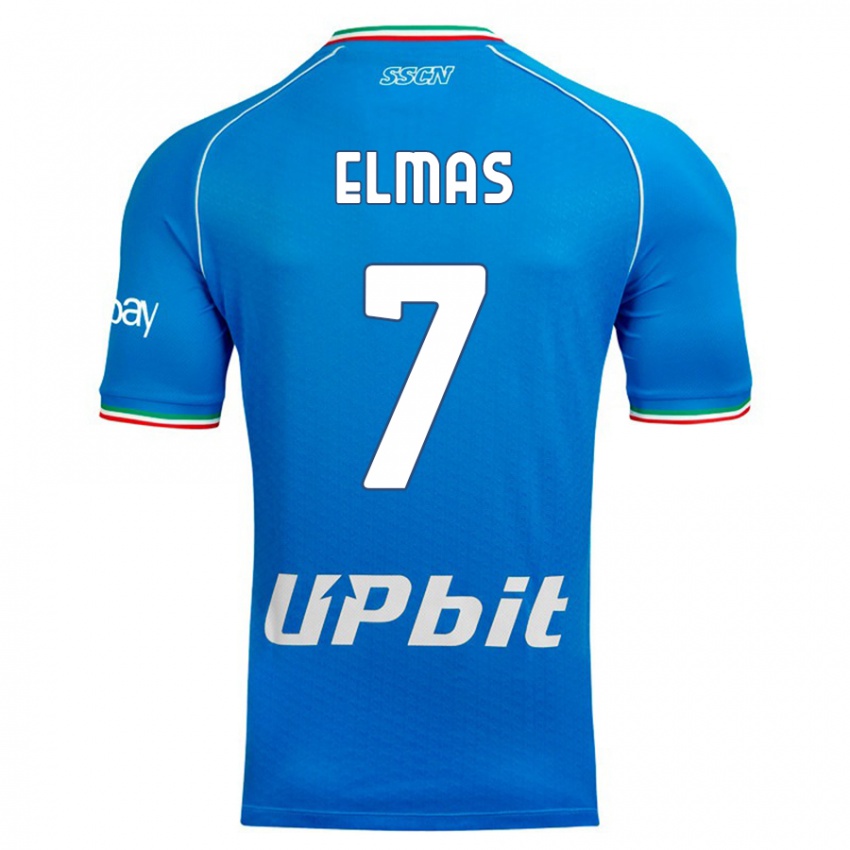 Mann Eljif Elmas #7 Himmelblå Hjemmetrøye Drakt Trøye 2023/24 Skjorter T-Skjorte