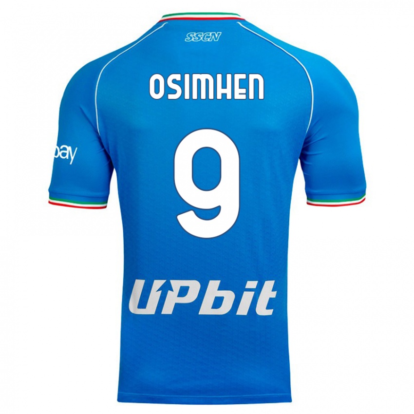 Mann Victor Osimhen #9 Himmelblå Hjemmetrøye Drakt Trøye 2023/24 Skjorter T-Skjorte