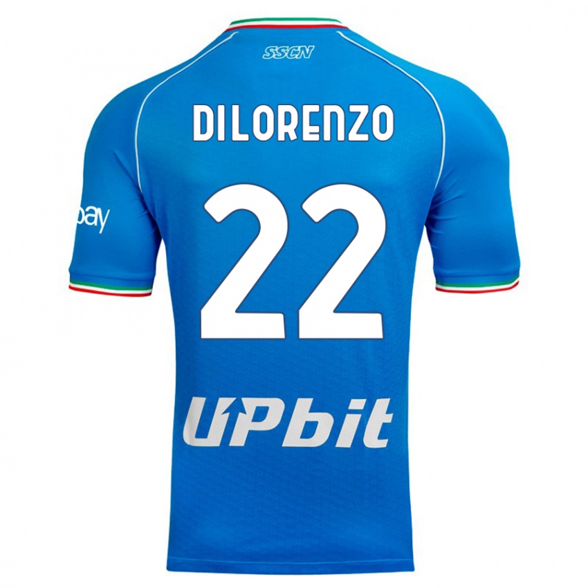 Mann Giovanni Di Lorenzo #22 Himmelblå Hjemmetrøye Drakt Trøye 2023/24 Skjorter T-Skjorte
