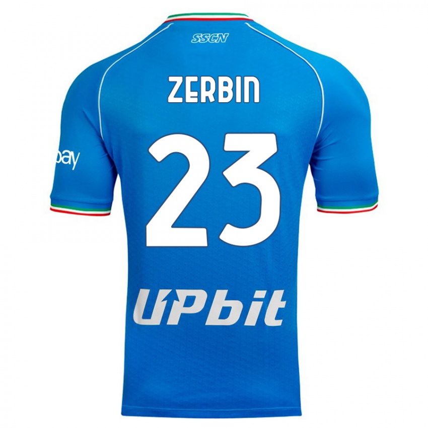 Mann Alessio Zerbin #23 Himmelblå Hjemmetrøye Drakt Trøye 2023/24 Skjorter T-Skjorte