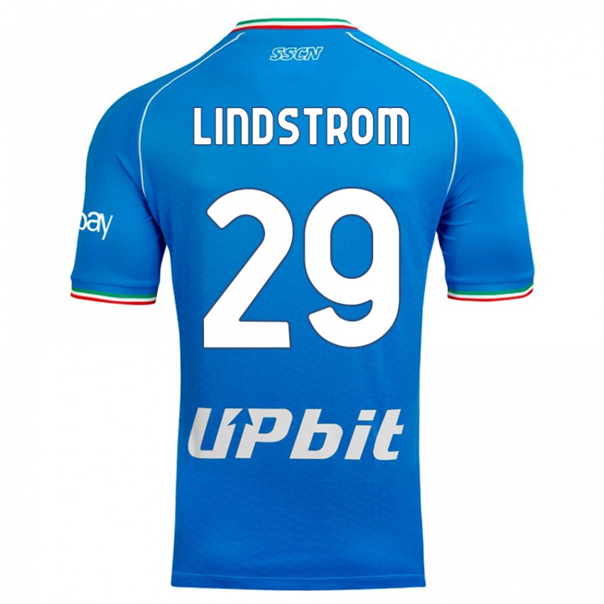 Mann Jesper Lindstrom #29 Himmelblå Hjemmetrøye Drakt Trøye 2023/24 Skjorter T-Skjorte