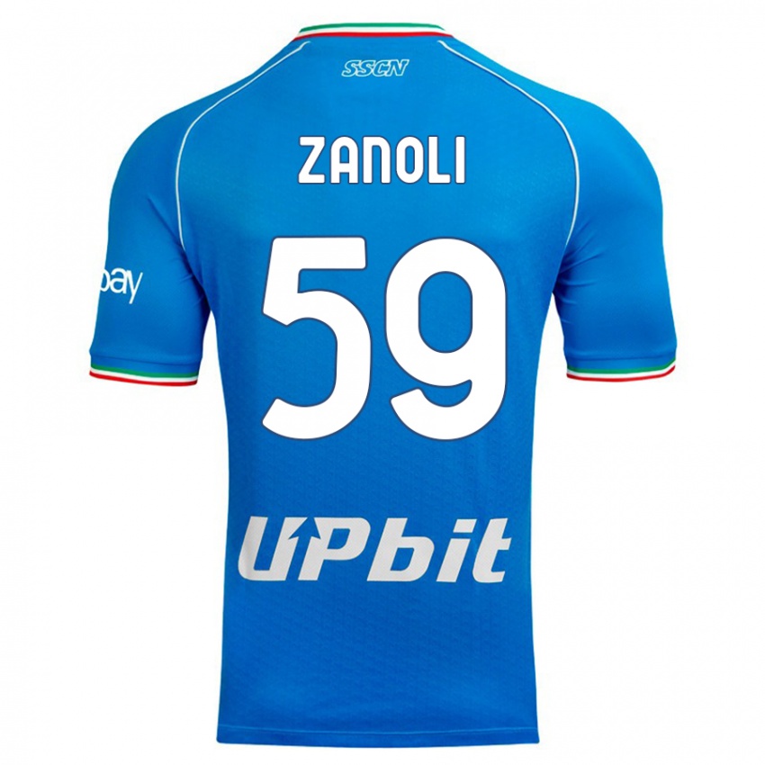 Mann Alessandro Zanoli #59 Himmelblå Hjemmetrøye Drakt Trøye 2023/24 Skjorter T-Skjorte