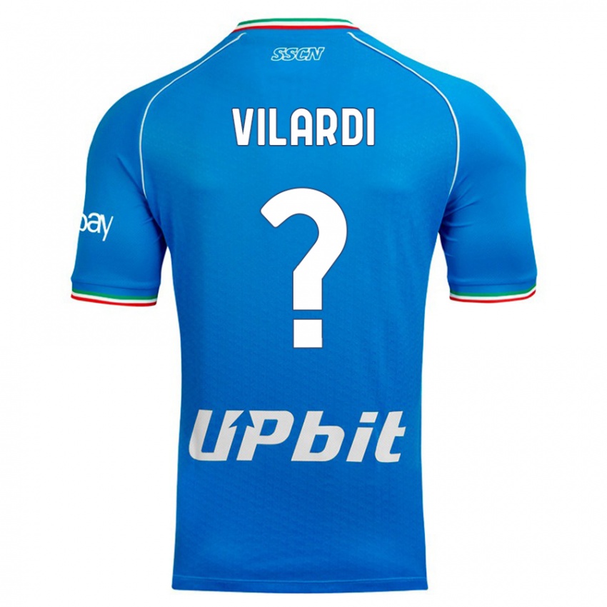 Mann Mario Vilardi #0 Himmelblå Hjemmetrøye Drakt Trøye 2023/24 Skjorter T-Skjorte