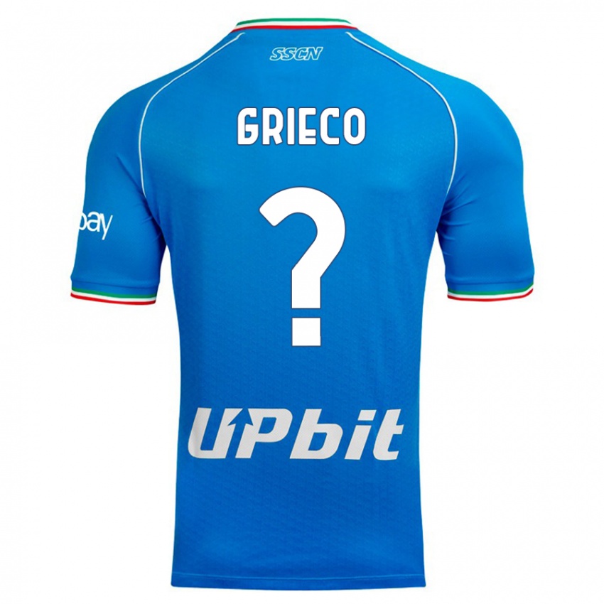 Mann Alessandro Grieco #0 Himmelblå Hjemmetrøye Drakt Trøye 2023/24 Skjorter T-Skjorte