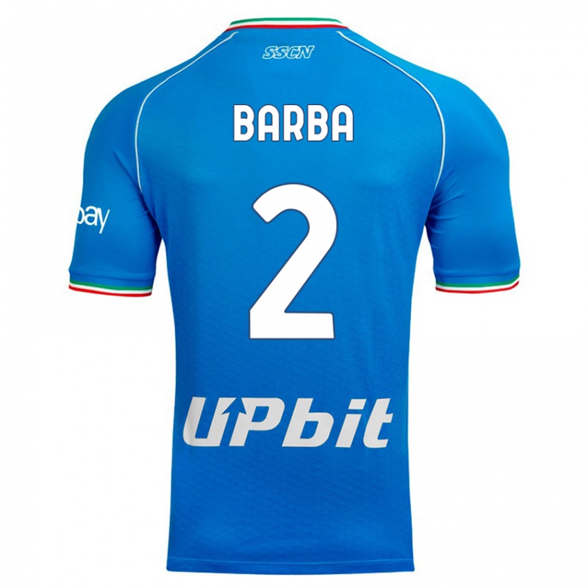 Mann Benedetto Barba #2 Himmelblå Hjemmetrøye Drakt Trøye 2023/24 Skjorter T-Skjorte