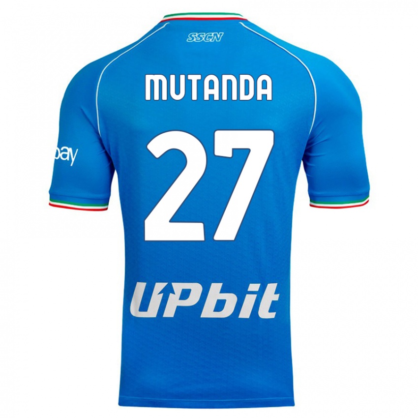 Mann Noah Mutanda #27 Himmelblå Hjemmetrøye Drakt Trøye 2023/24 Skjorter T-Skjorte