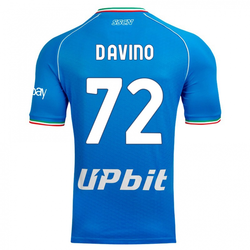 Mann Luigi D'avino #72 Himmelblå Hjemmetrøye Drakt Trøye 2023/24 Skjorter T-Skjorte