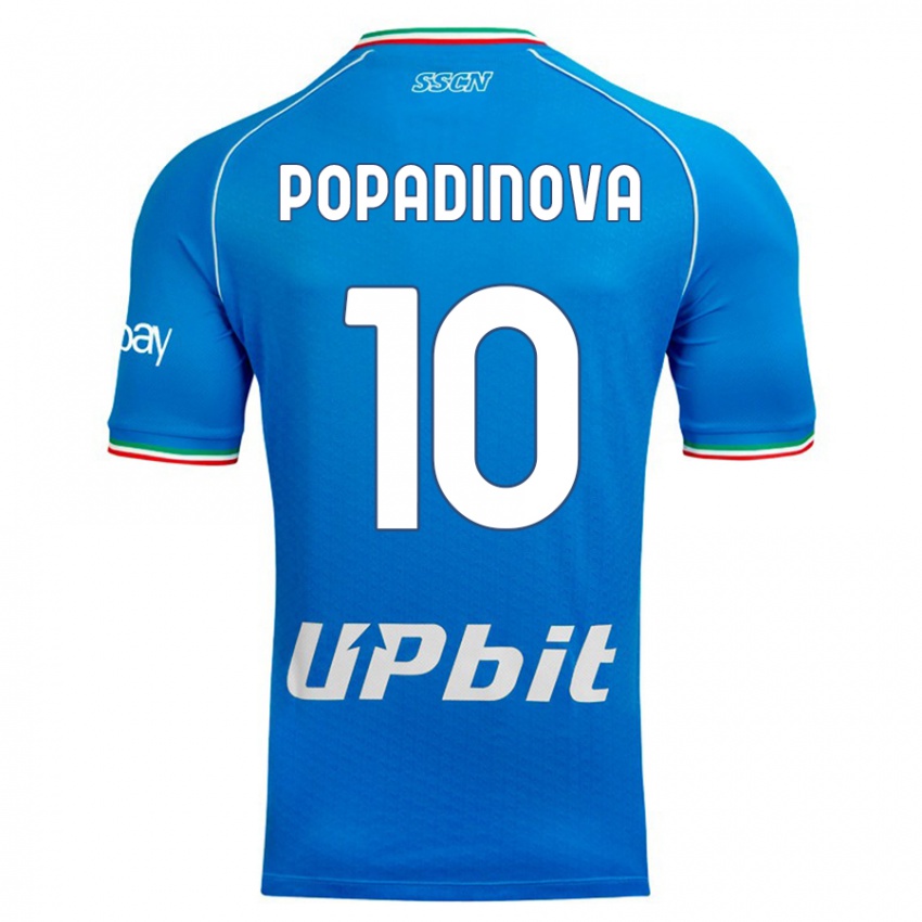 Mann Evdokiya Popadinova #10 Himmelblå Hjemmetrøye Drakt Trøye 2023/24 Skjorter T-Skjorte