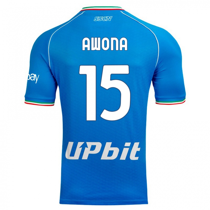 Mann Aurelle Awona #15 Himmelblå Hjemmetrøye Drakt Trøye 2023/24 Skjorter T-Skjorte