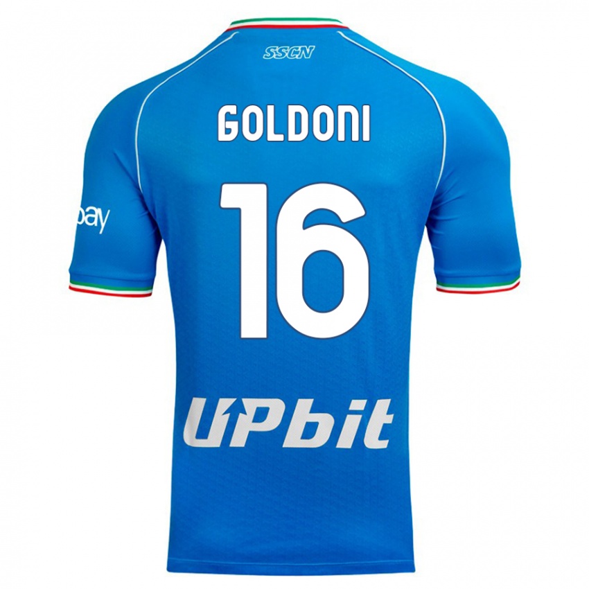 Mann Eleonora Goldoni #16 Himmelblå Hjemmetrøye Drakt Trøye 2023/24 Skjorter T-Skjorte