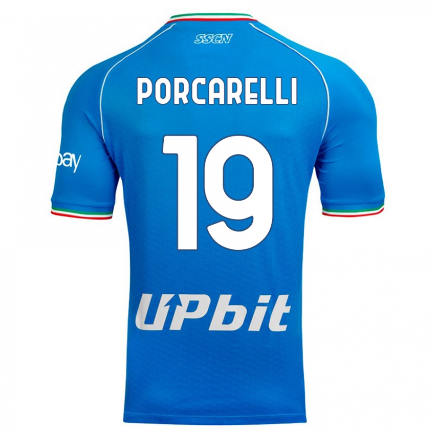 Mann Maddelena Porcarelli #19 Himmelblå Hjemmetrøye Drakt Trøye 2023/24 Skjorter T-Skjorte