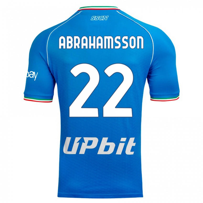 Mann Sejde Abrahamsson #22 Himmelblå Hjemmetrøye Drakt Trøye 2023/24 Skjorter T-Skjorte