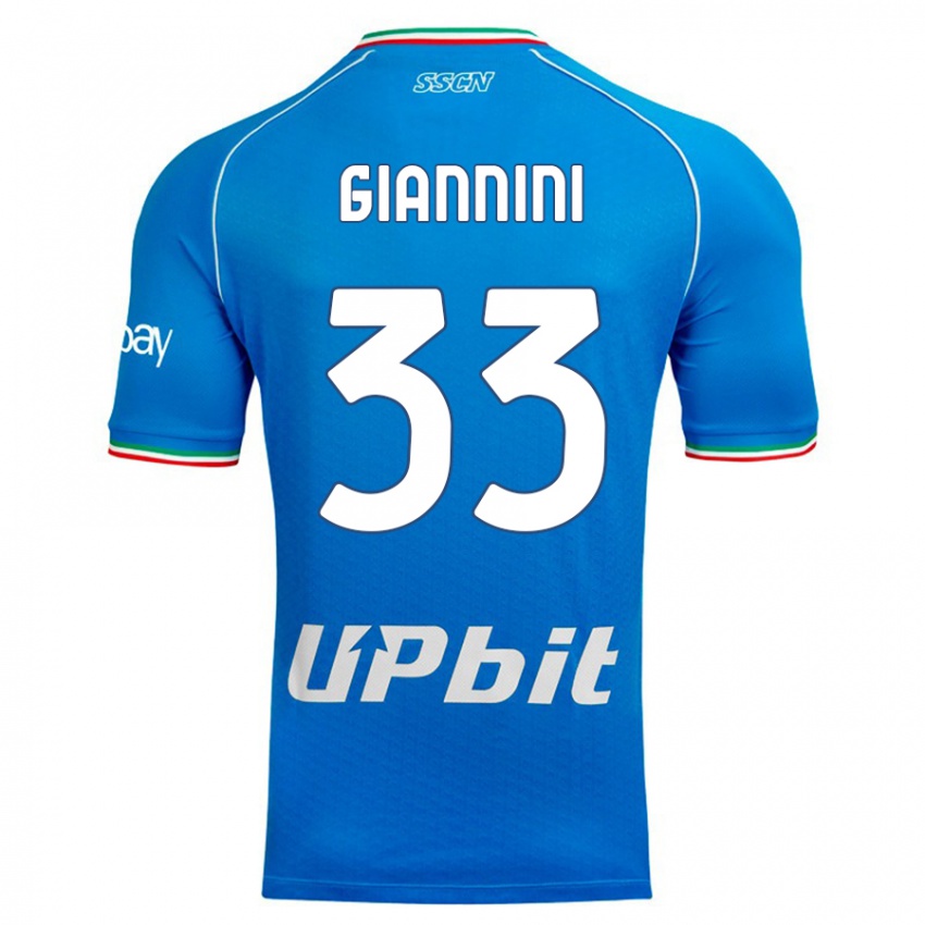 Mann Enrico Giannini #33 Himmelblå Hjemmetrøye Drakt Trøye 2023/24 Skjorter T-Skjorte