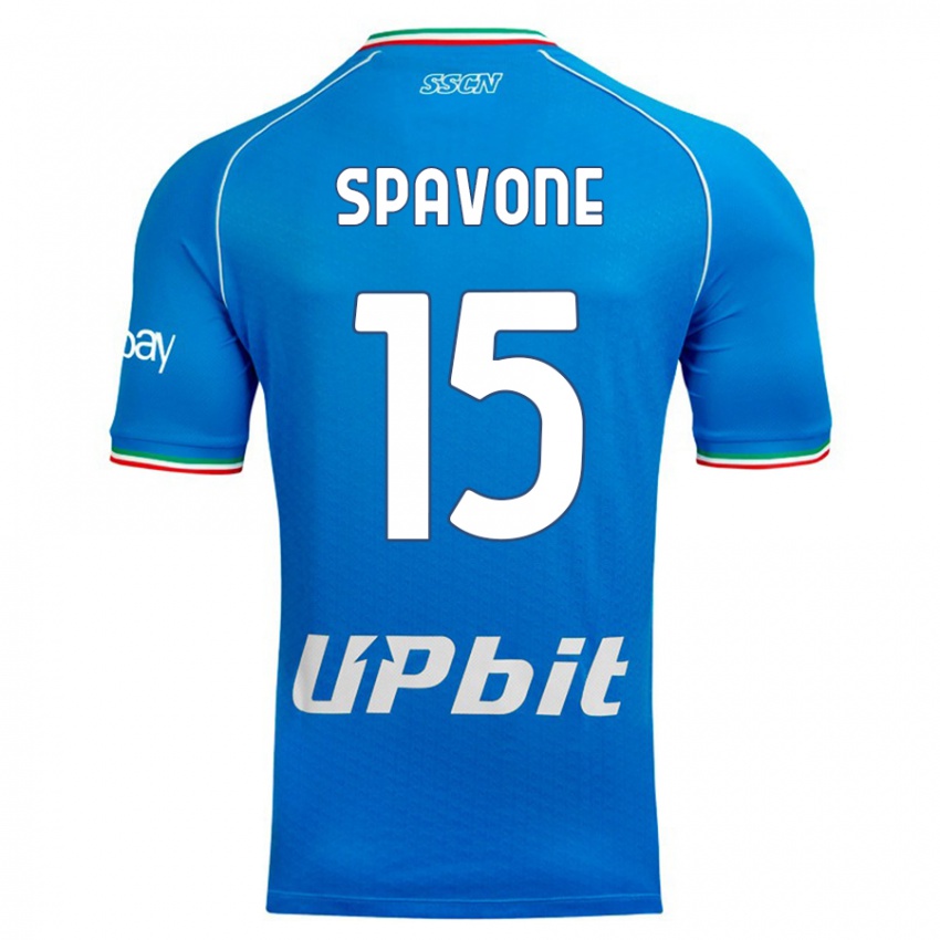 Mann Alessandro Spavone #15 Himmelblå Hjemmetrøye Drakt Trøye 2023/24 Skjorter T-Skjorte