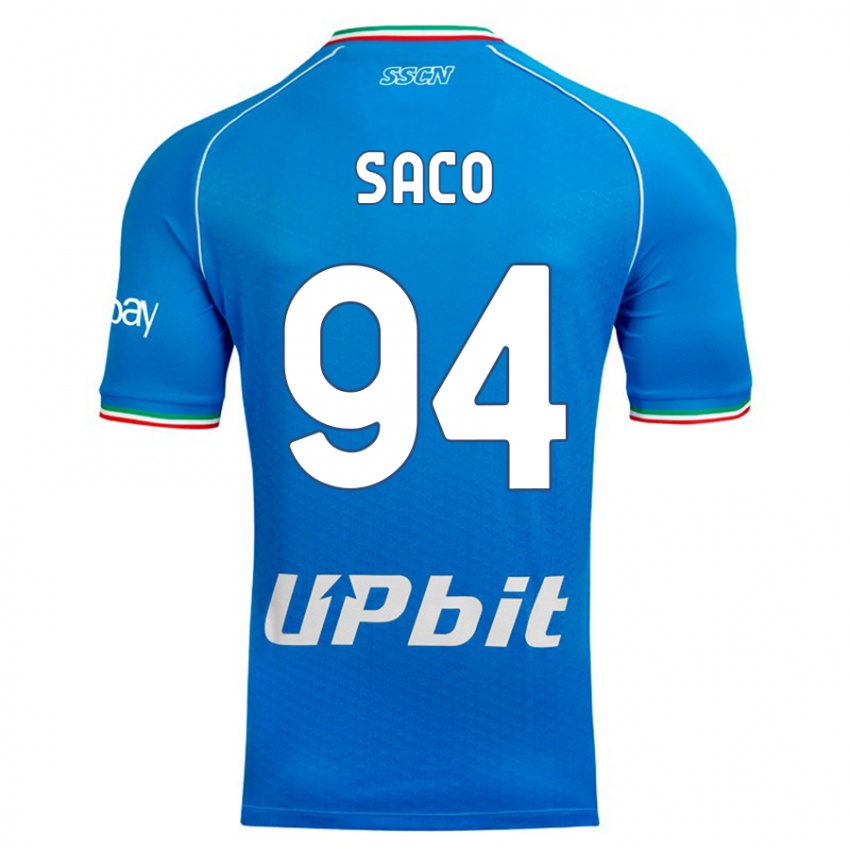 Mann Coli Saco #94 Himmelblå Hjemmetrøye Drakt Trøye 2023/24 Skjorter T-Skjorte