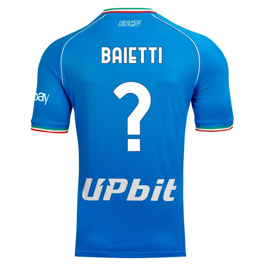 Mann Francesco Baietti #0 Himmelblå Hjemmetrøye Drakt Trøye 2023/24 Skjorter T-Skjorte