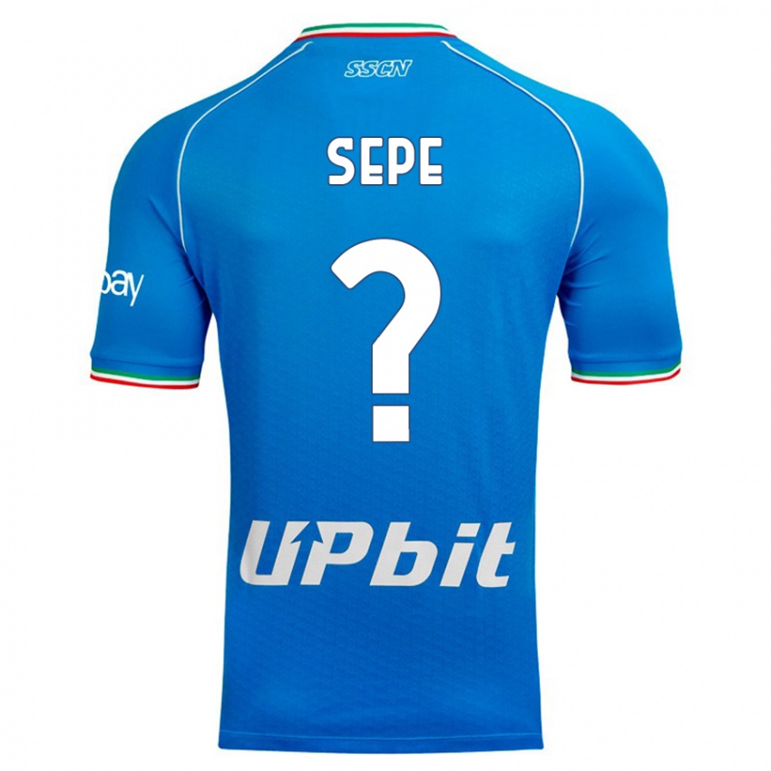 Mann Mauro Sepe #0 Himmelblå Hjemmetrøye Drakt Trøye 2023/24 Skjorter T-Skjorte