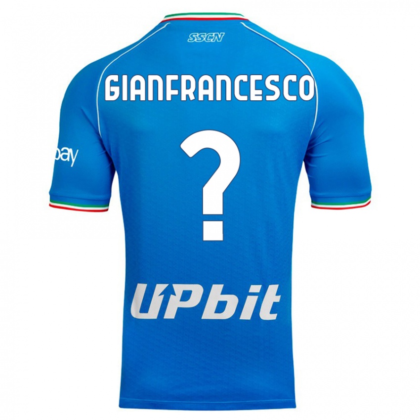 Mann Sergio Gianfrancesco #0 Himmelblå Hjemmetrøye Drakt Trøye 2023/24 Skjorter T-Skjorte